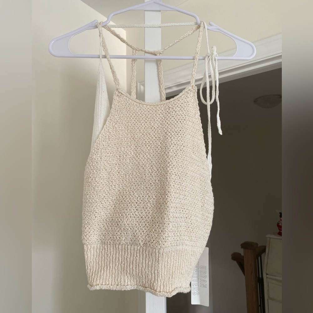 Urban Outfitters XL Cream Knit Cropped Tank Top